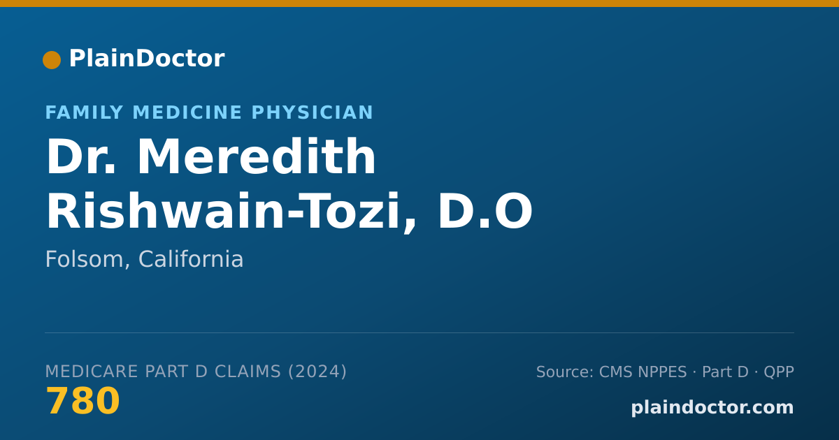 Shareable card for Meredith Rishwain-Tozi, D.O - Family Medicine Physician, Folsom, CA