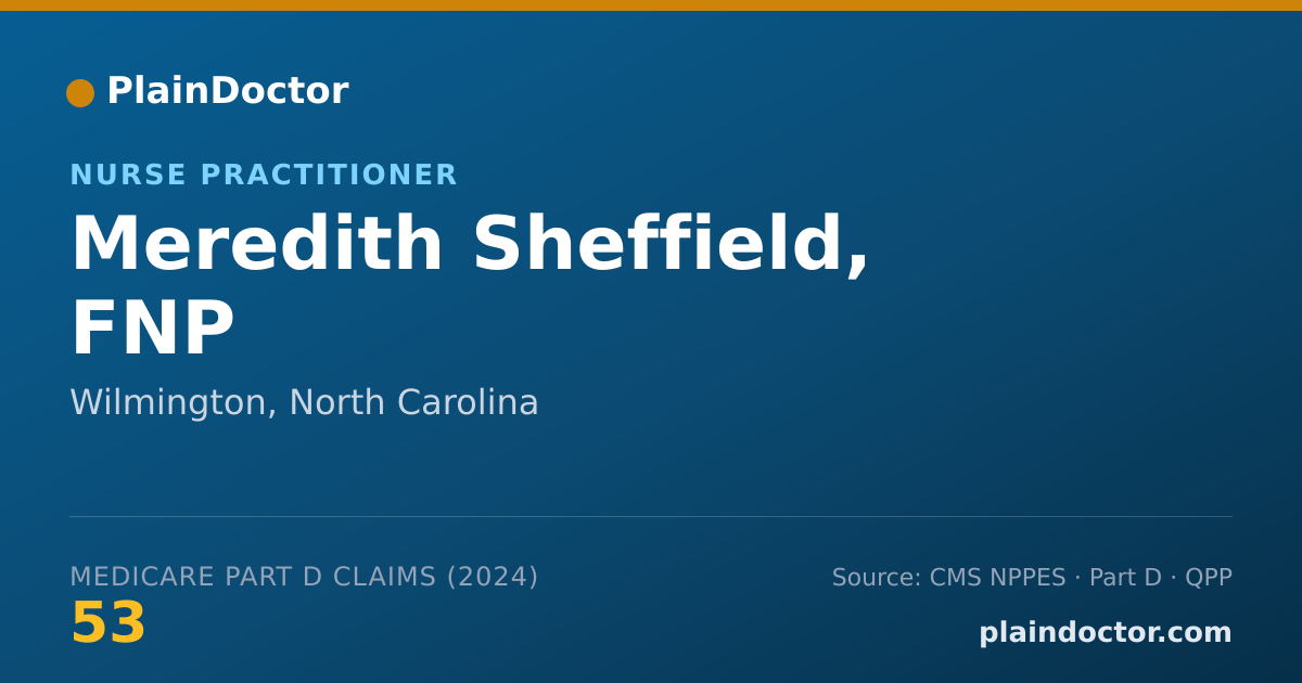 Shareable card for Meredith Sheffield, FNP - Nurse Practitioner, Wilmington, NC