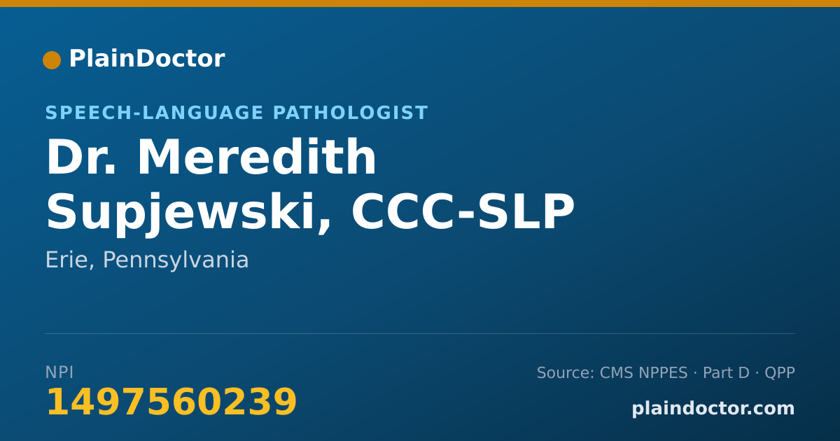 Shareable card for Meredith Supjewski, CCC-SLP - Speech-Language Pathologist, Erie, PA