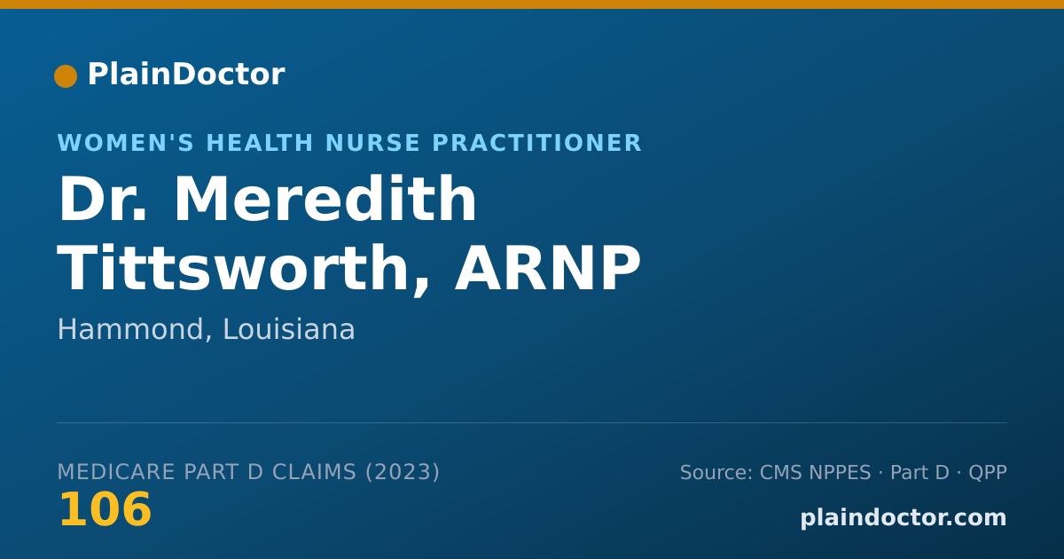 Shareable card for Meredith Tittsworth, ARNP - Women's Health Nurse Practitioner, Hammond, LA