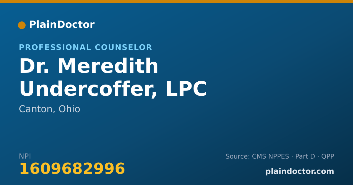 Shareable card for Meredith Undercoffer, LPC - Professional Counselor, Canton, OH