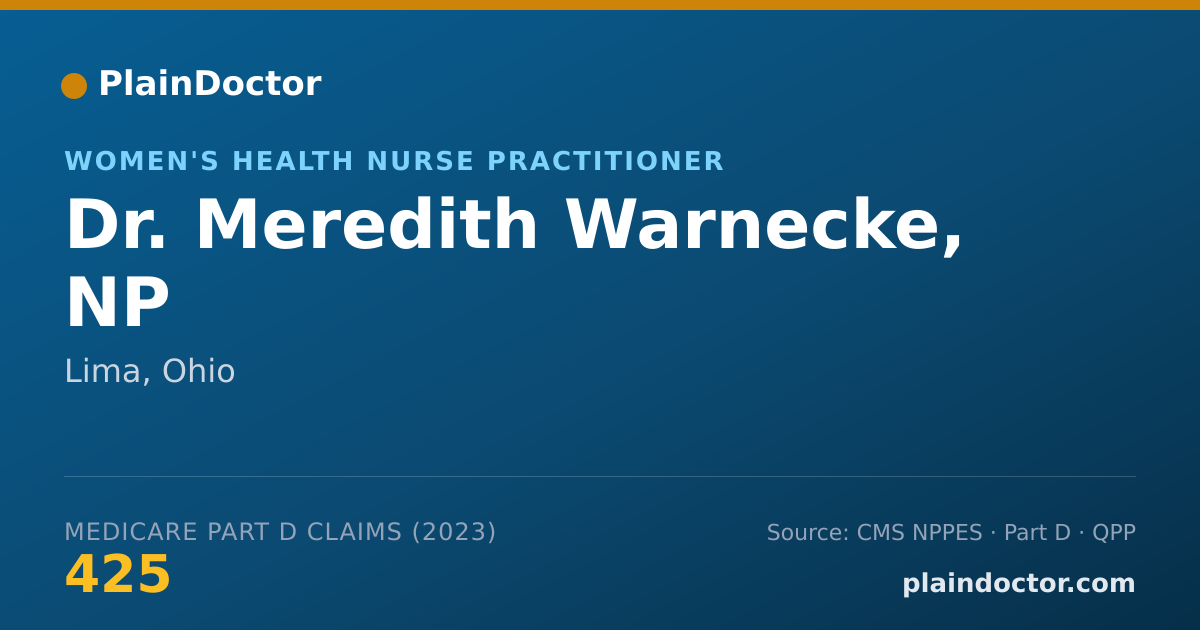Shareable card for Meredith Warnecke, NP - Women's Health Nurse Practitioner, Lima, OH