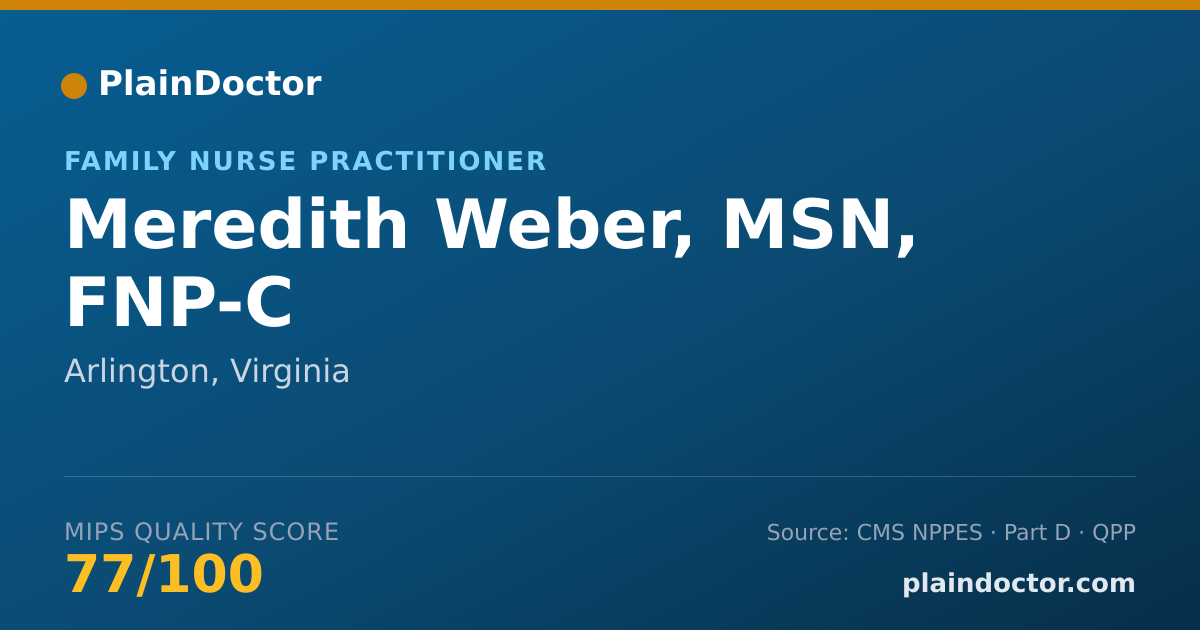 Shareable card for Meredith Weber, MSN, FNP-C - Family Nurse Practitioner, Arlington, VA