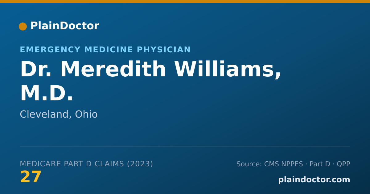 Shareable card for Meredith Williams, M.D. - Emergency Medicine Physician, Cleveland, OH