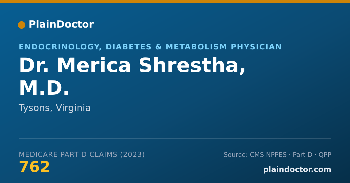 Shareable card for Merica Shrestha, M.D. - Endocrinology, Diabetes & Metabolism Physician, Tysons, VA