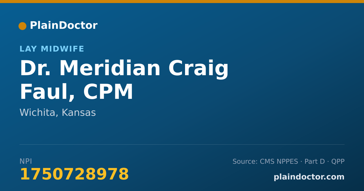 Shareable card for Meridian Craig Faul, CPM - Lay Midwife, Wichita, KS