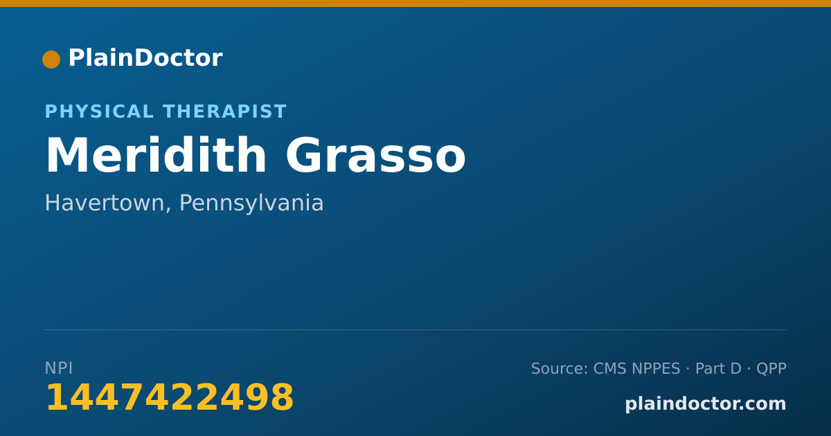 Shareable card for Meridith Grasso - Physical Therapist, Havertown, PA