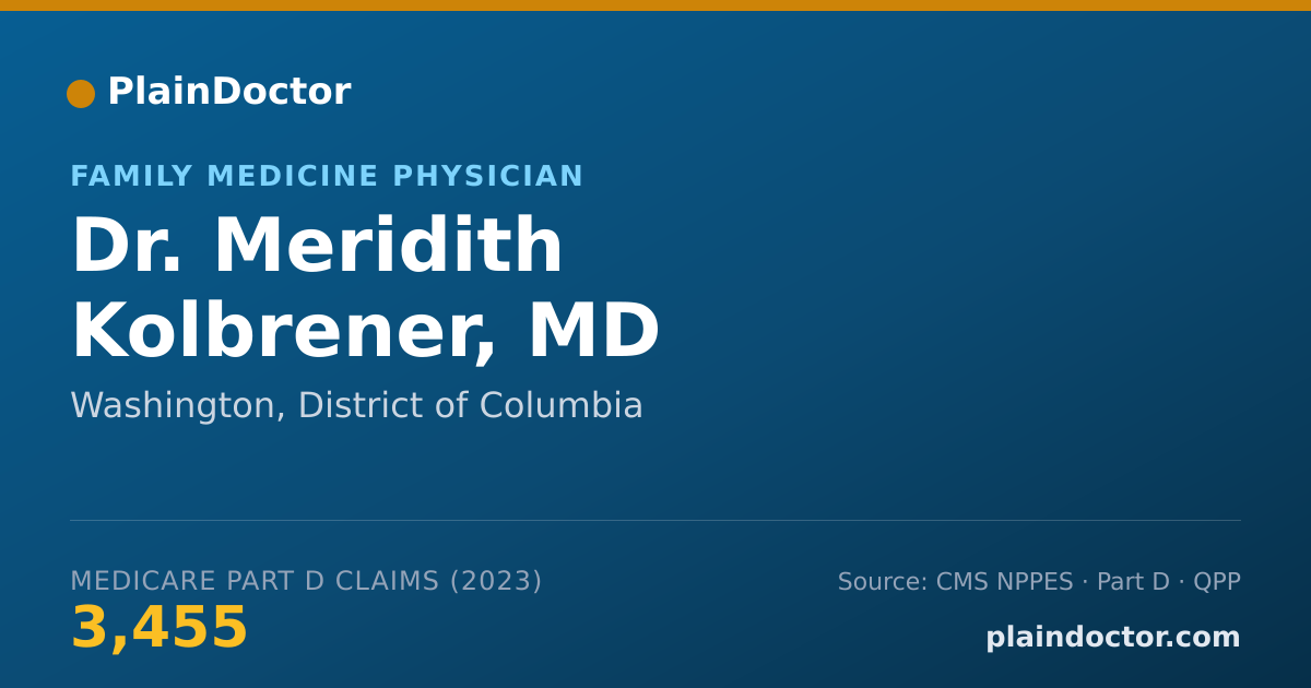 Shareable card for Meridith Kolbrener, MD - Family Medicine Physician, Washington, DC