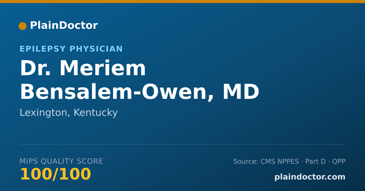 Shareable card for Meriem Bensalem-Owen, MD - Epilepsy Physician, Lexington, KY