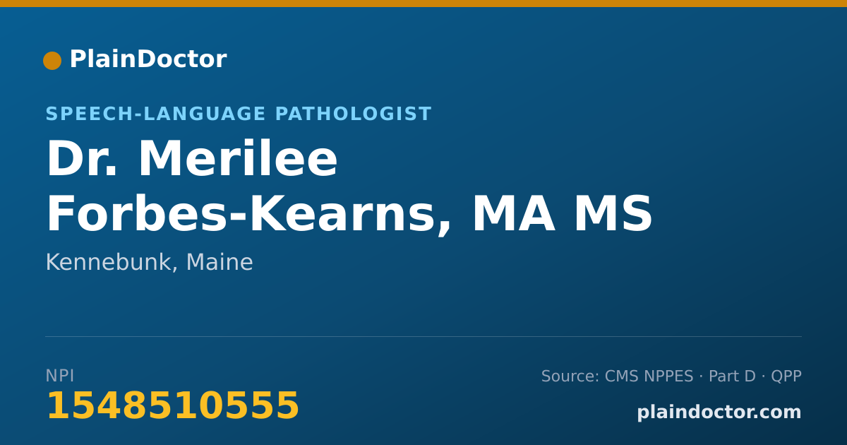 Shareable card for Merilee Forbes-Kearns, MA MS CCC-SLP - Speech-Language Pathologist, Kennebunk, ME