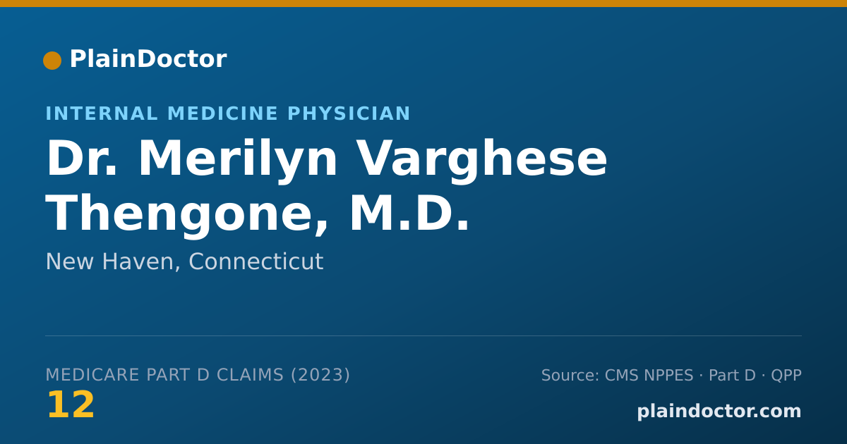 Shareable card for Merilyn Varghese Thengone, M.D. - Internal Medicine Physician, New Haven, CT