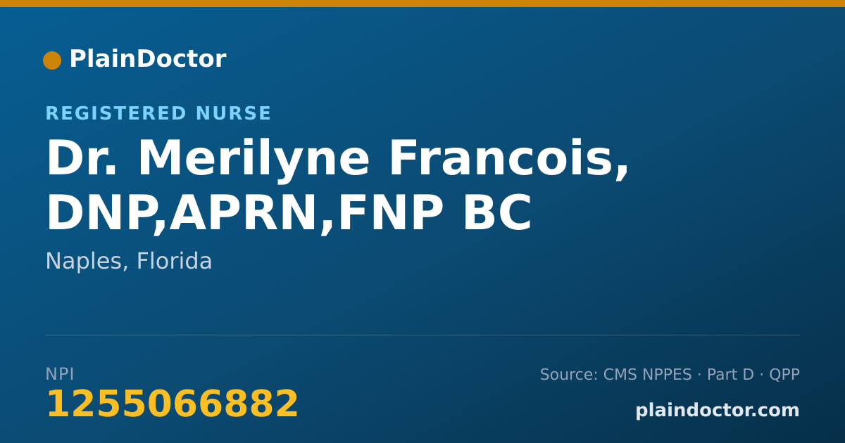 Shareable card for Merilyne Francois, DNP,APRN,FNP BC - Registered Nurse, Naples, FL