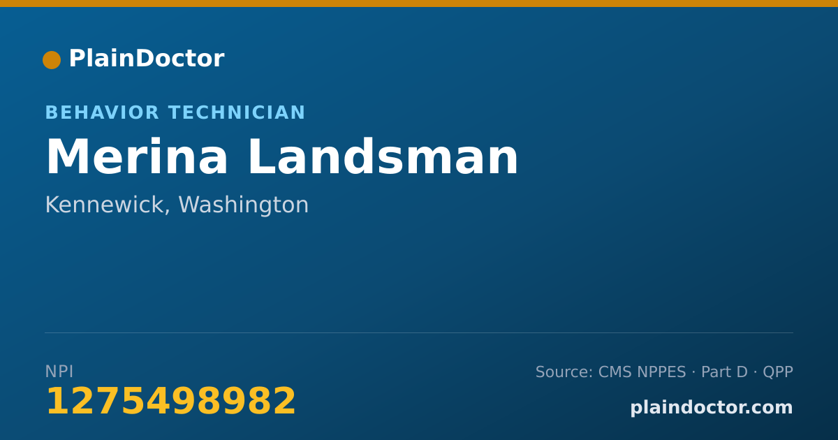 Shareable card for Merina Landsman - Behavior Technician, Kennewick, WA
