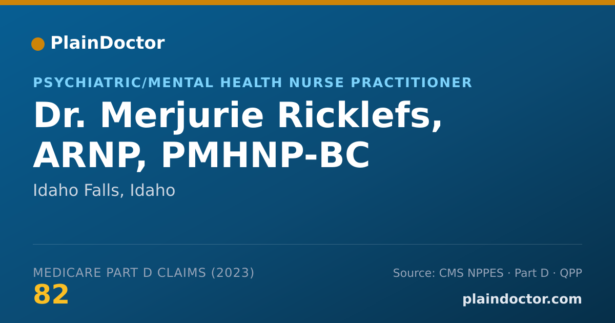 Shareable card for Merjurie Ricklefs, ARNP, PMHNP-BC - Psychiatric/Mental Health Nurse Practitioner, Idaho Falls, ID