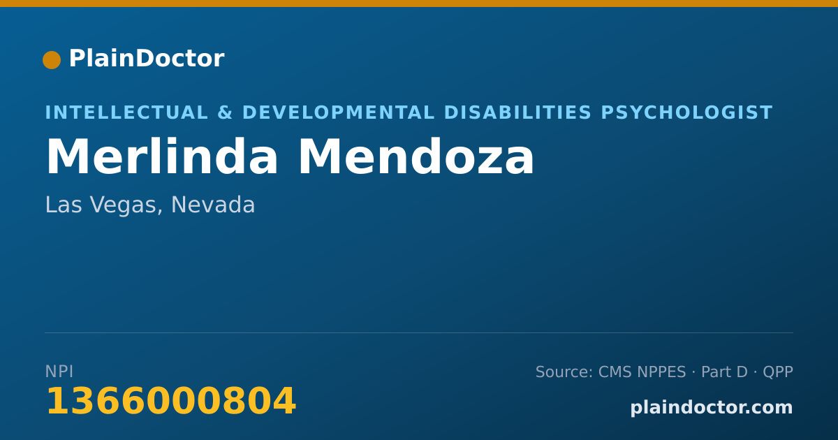 Shareable card for Merlinda Mendoza - Intellectual & Developmental Disabilities Psychologist, Las Vegas, NV