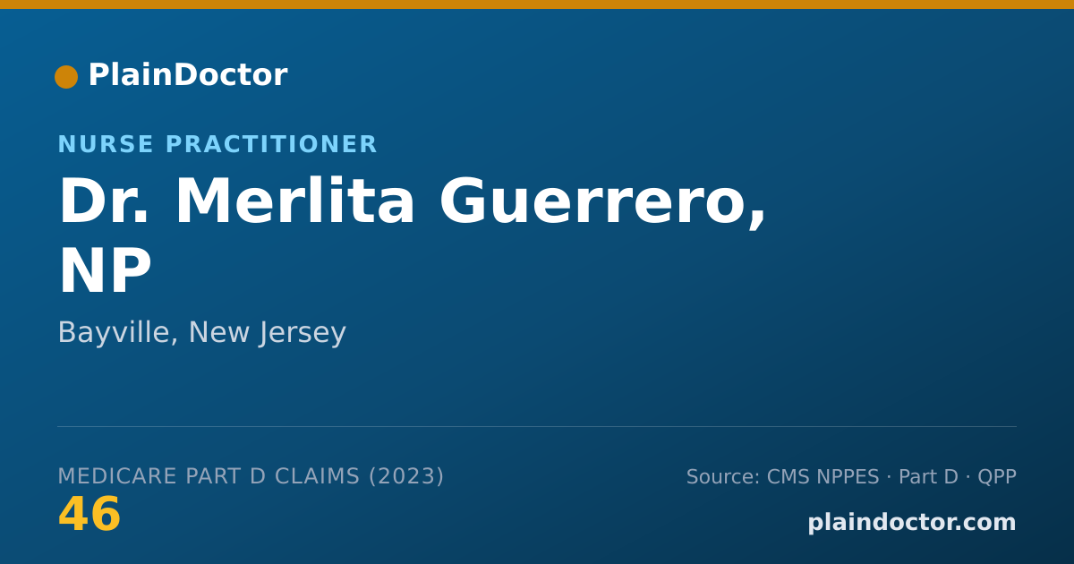 Shareable card for Merlita Guerrero, NP - Nurse Practitioner, Bayville, NJ