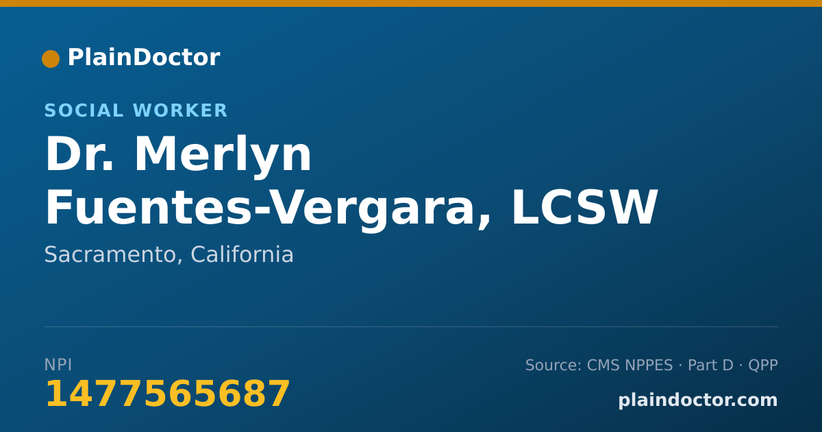Shareable card for Merlyn Fuentes-Vergara, LCSW - Social Worker, Sacramento, CA