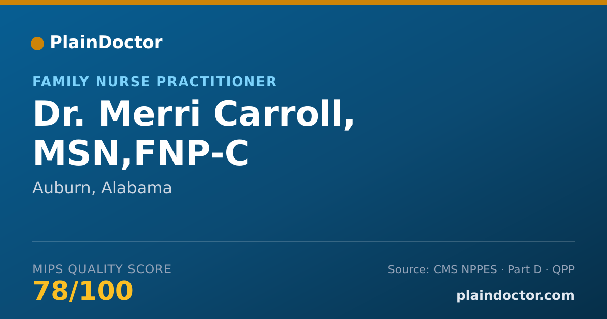 Shareable card for Merri Carroll, MSN,FNP-C - Family Nurse Practitioner, Auburn, AL