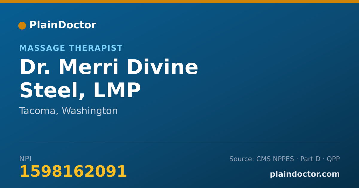 Shareable card for Merri Divine Steel, LMP - Massage Therapist, Tacoma, WA