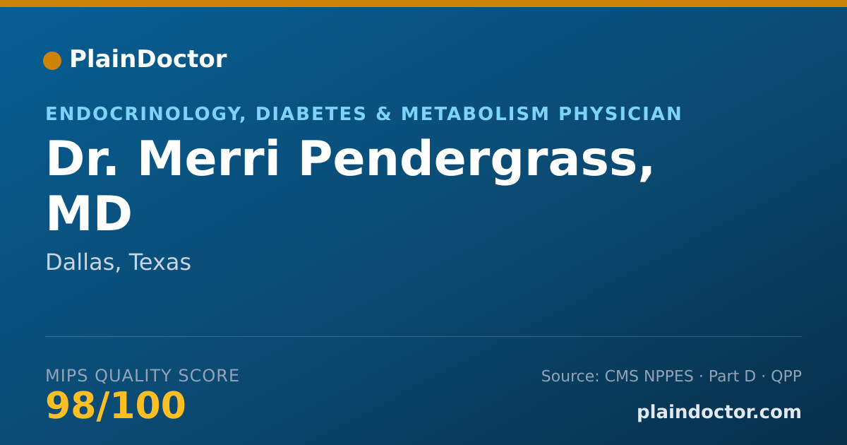 Shareable card for Merri Pendergrass, MD - Endocrinology, Diabetes & Metabolism Physician, Dallas,, TX
