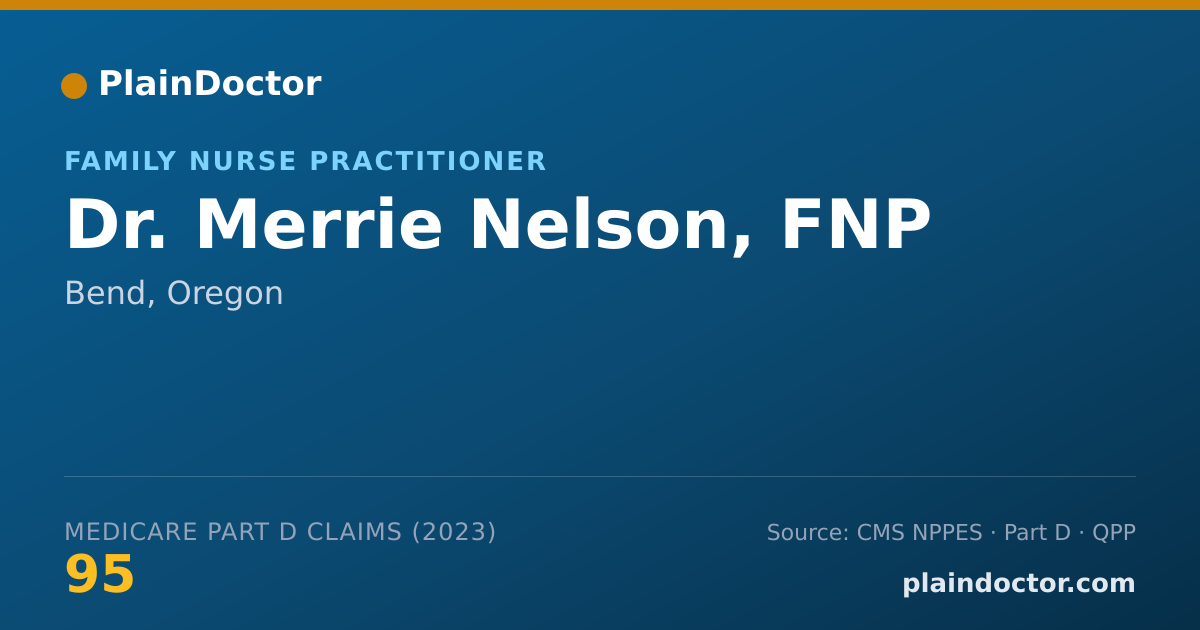 Shareable card for Merrie Nelson, FNP - Family Nurse Practitioner, Bend, OR