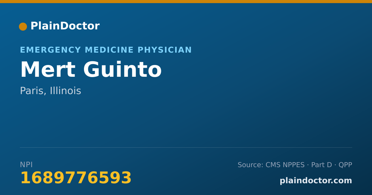 Shareable card for Mert Guinto - Emergency Medicine Physician, Paris, IL