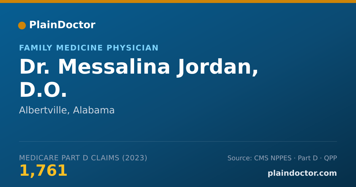 Shareable card for Messalina Jordan, D.O. - Family Medicine Physician, Albertville, AL