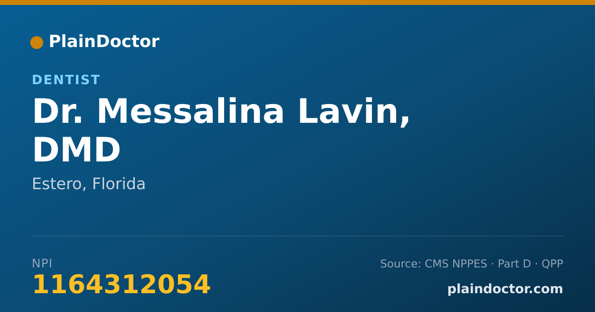 Shareable card for Messalina Lavin, DMD - Dentist, Estero, FL