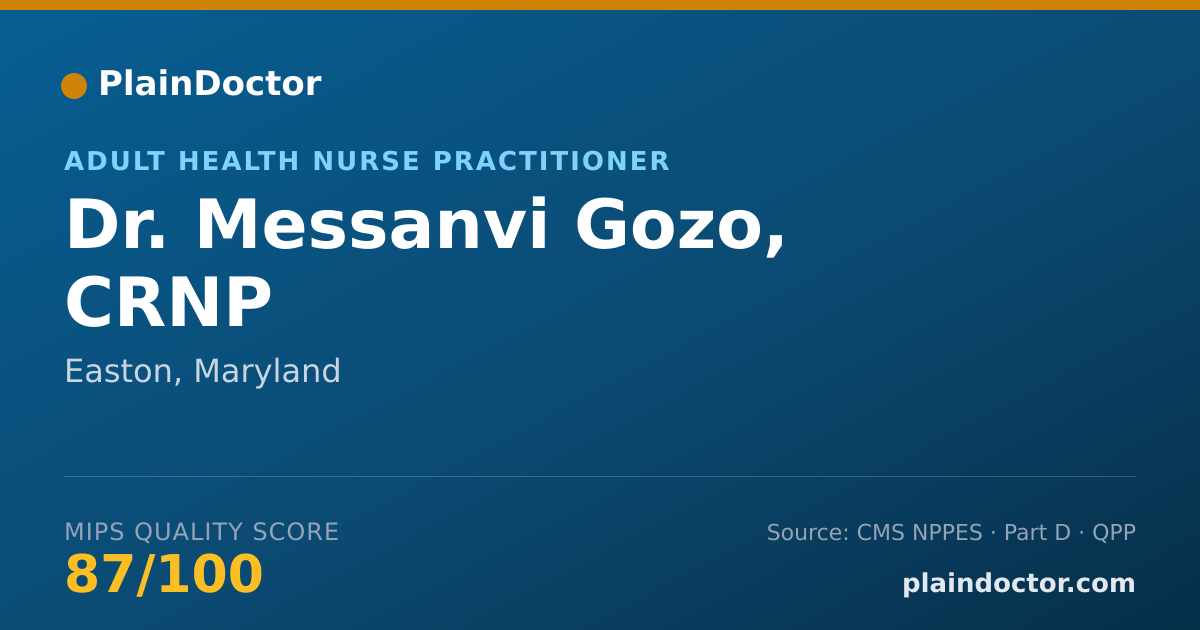 Shareable card for Messanvi Gozo, CRNP - Adult Health Nurse Practitioner, Easton, MD