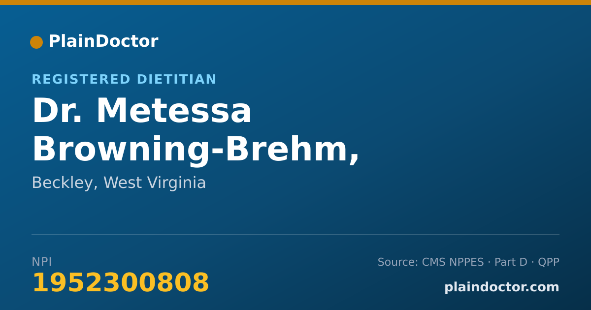 Shareable card for Metessa Browning-Brehm, DIETITITAN - Registered Dietitian, Beckley, WV