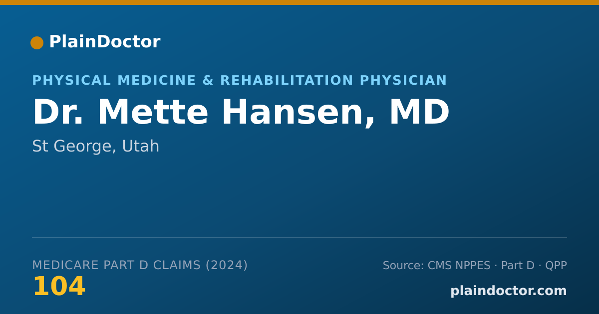 Shareable card for Mette Hansen, MD - Physical Medicine & Rehabilitation Physician, St George, UT