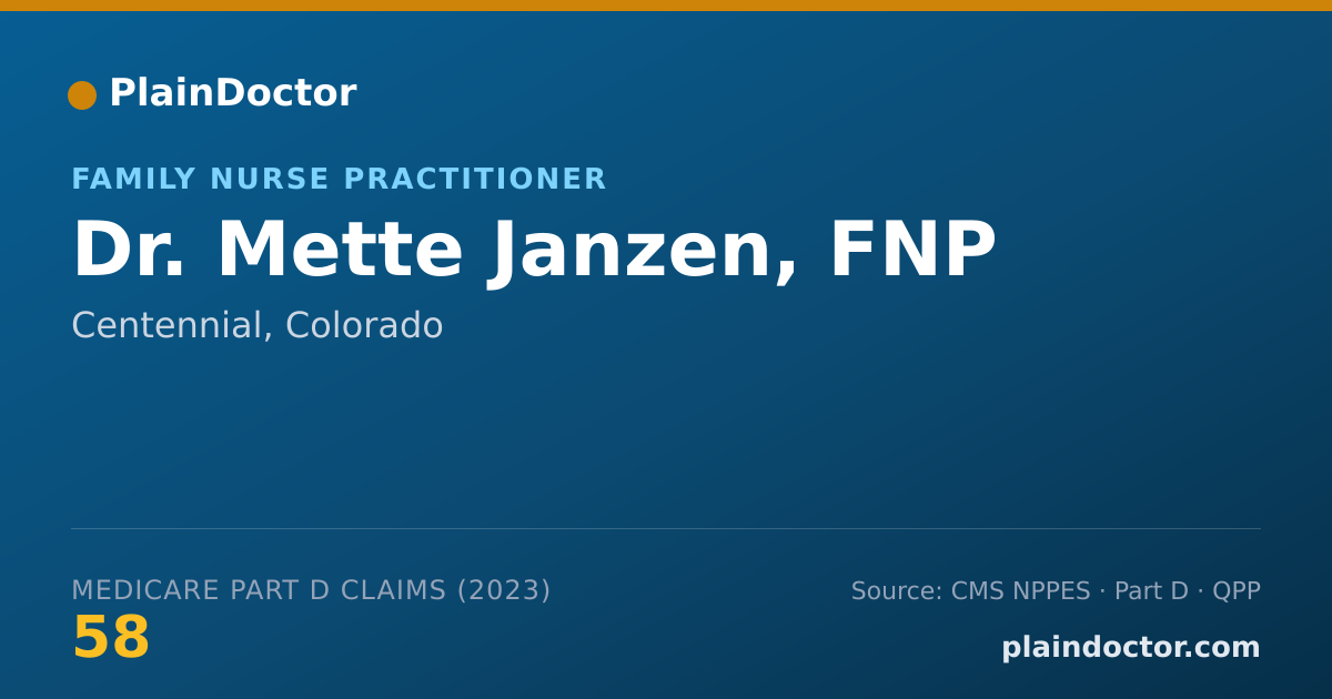 Shareable card for Mette Janzen, FNP - Family Nurse Practitioner, Centennial, CO
