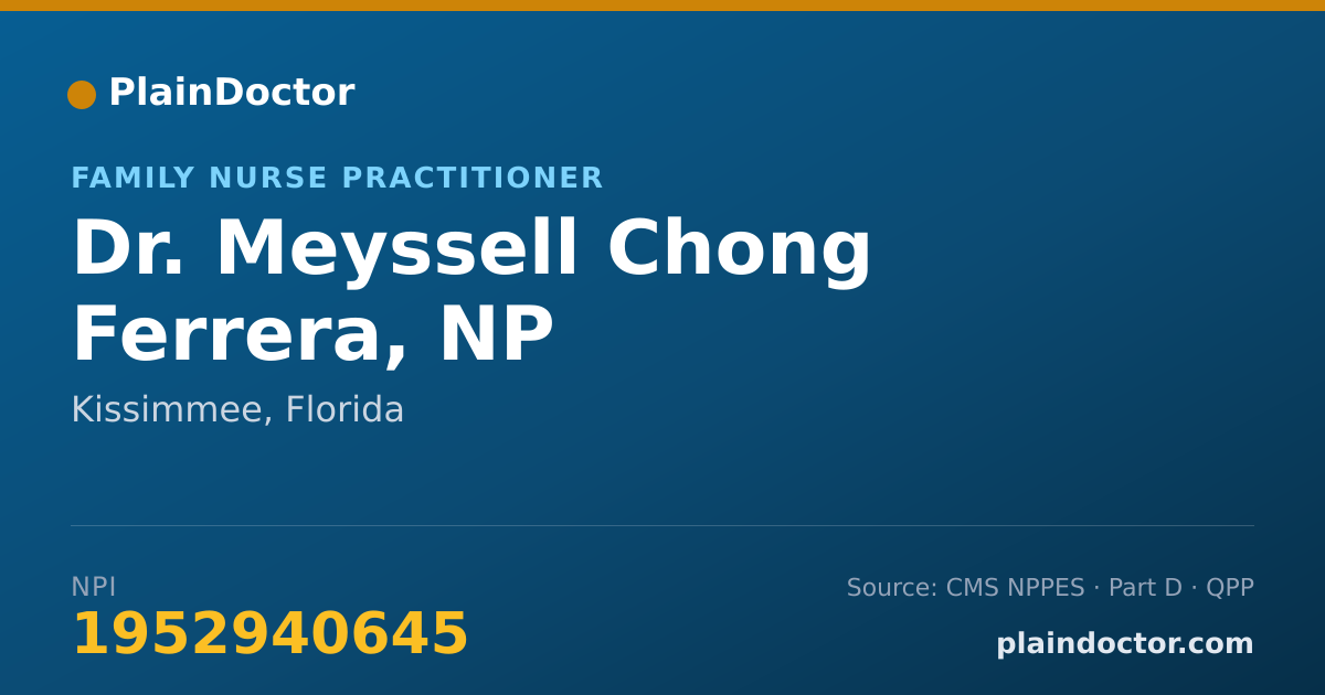 Shareable card for Meyssell Chong Ferrera, NP - Family Nurse Practitioner, Kissimmee, FL