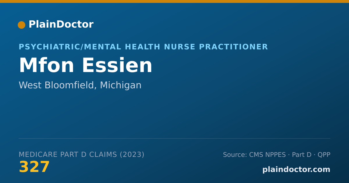 Shareable card for Mfon Essien - Psychiatric/Mental Health Nurse Practitioner, West Bloomfield, MI