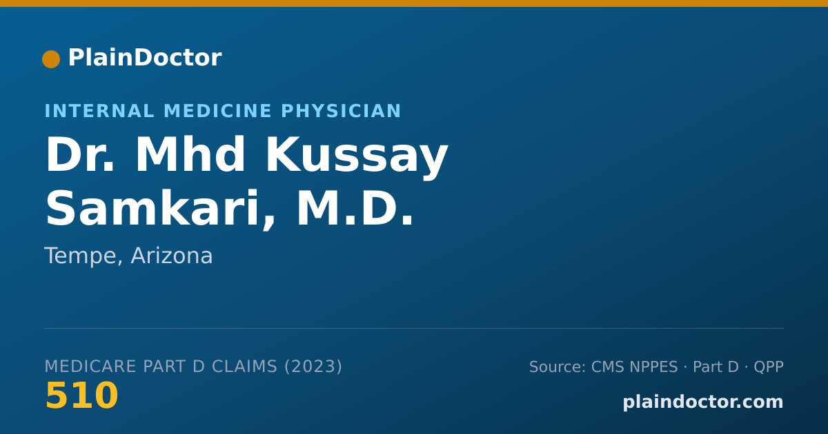 Shareable card for Mhd Kussay Samkari, M.D. - Internal Medicine Physician, Tempe, AZ