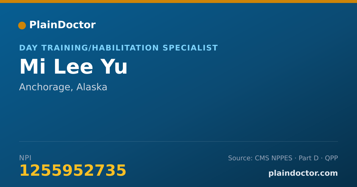 Shareable card for Mi Lee Yu - Day Training/Habilitation Specialist, Anchorage, AK