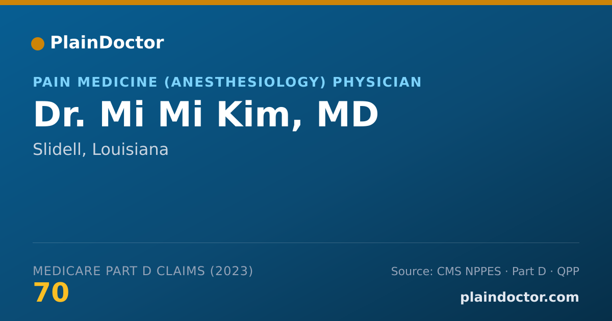 Shareable card for Mi Mi Kim, MD - Pain Medicine (Anesthesiology) Physician, Slidell, LA