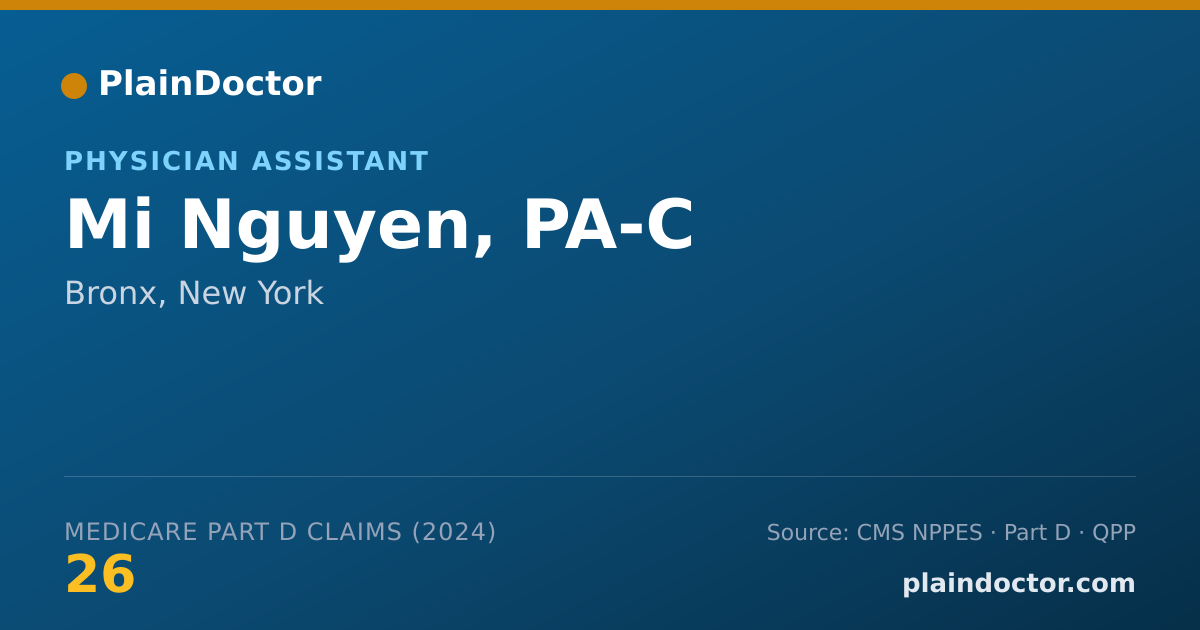 Shareable card for Mi Nguyen, PA-C - Physician Assistant, Bronx, NY