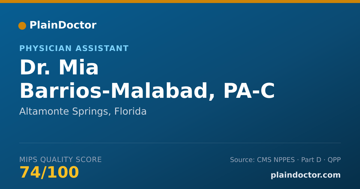 Shareable card for Mia Barrios-Malabad, PA-C - Physician Assistant, Altamonte Springs, FL