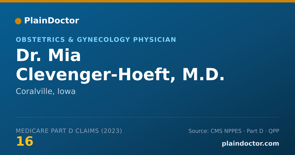 Shareable card for Mia Clevenger-Hoeft, M.D. - Obstetrics & Gynecology Physician, Coralville, IA