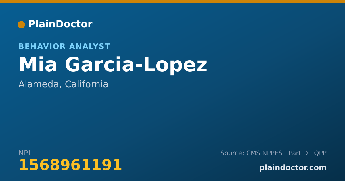 Shareable card for Mia Garcia-Lopez - Behavior Analyst, Alameda, CA