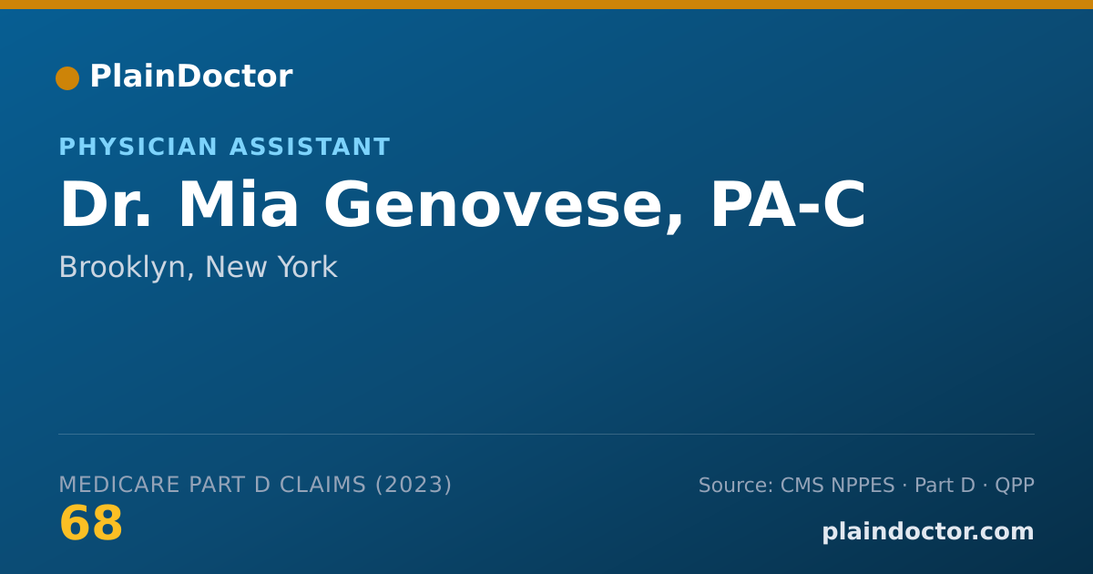 Shareable card for Mia Genovese, PA-C - Physician Assistant, Brooklyn, NY