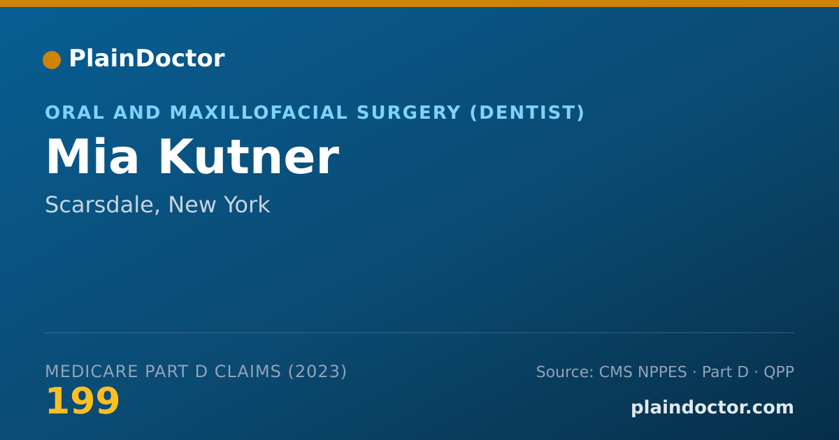 Shareable card for Mia Kutner - Oral and Maxillofacial Surgery (Dentist), Scarsdale, NY