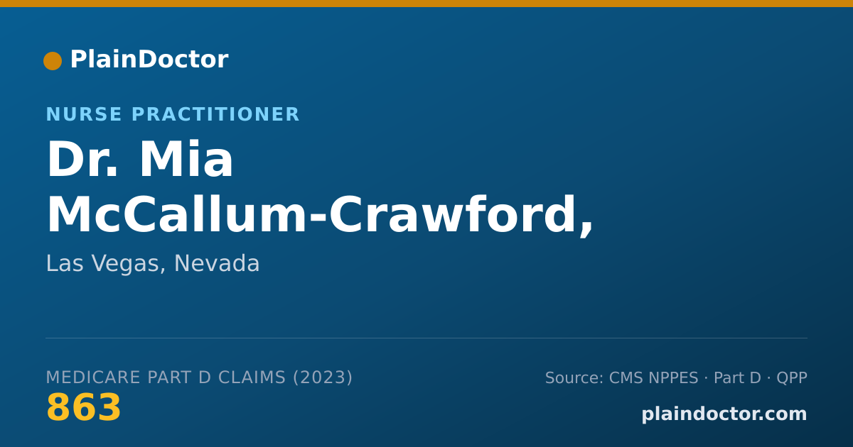Shareable card for Mia McCallum-Crawford, ARNP - Nurse Practitioner, Las Vegas, NV