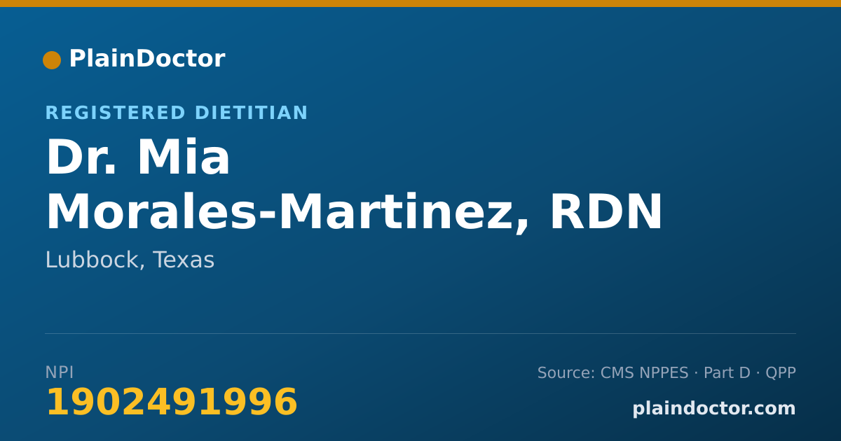 Shareable card for Mia Morales-Martinez, RDN - Registered Dietitian, Lubbock, TX