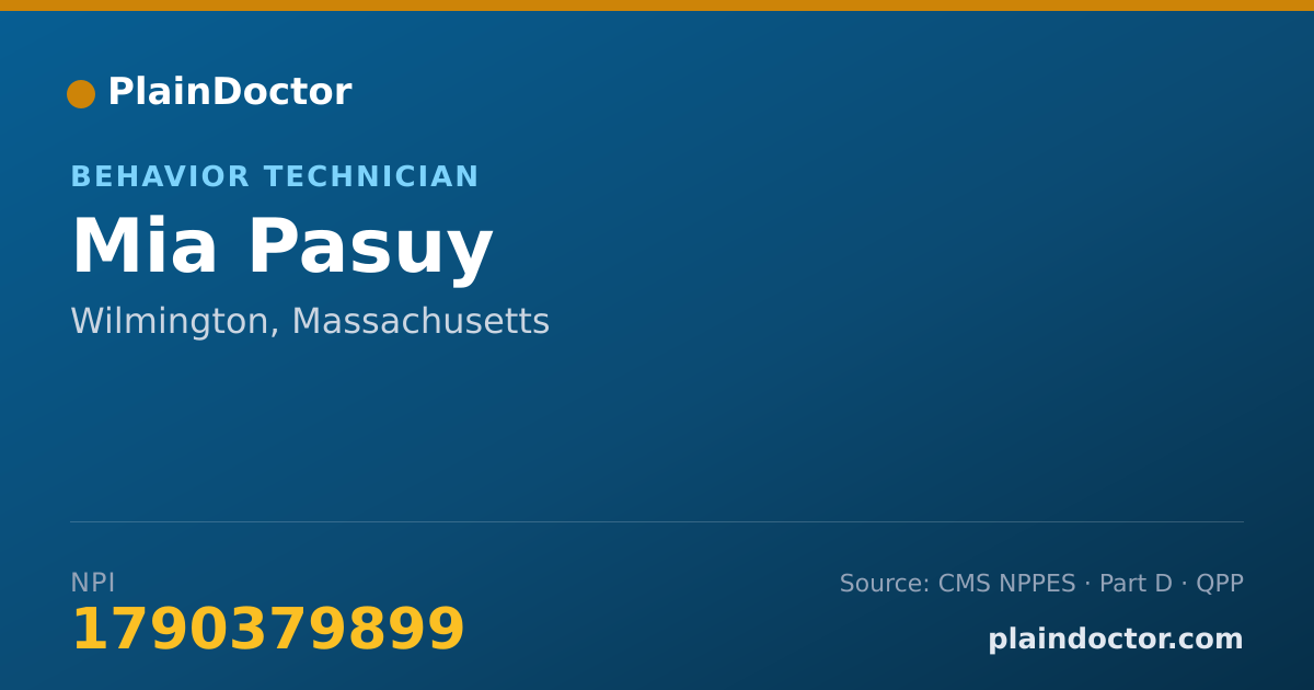 Shareable card for Mia Pasuy - Behavior Technician, Wilmington, MA