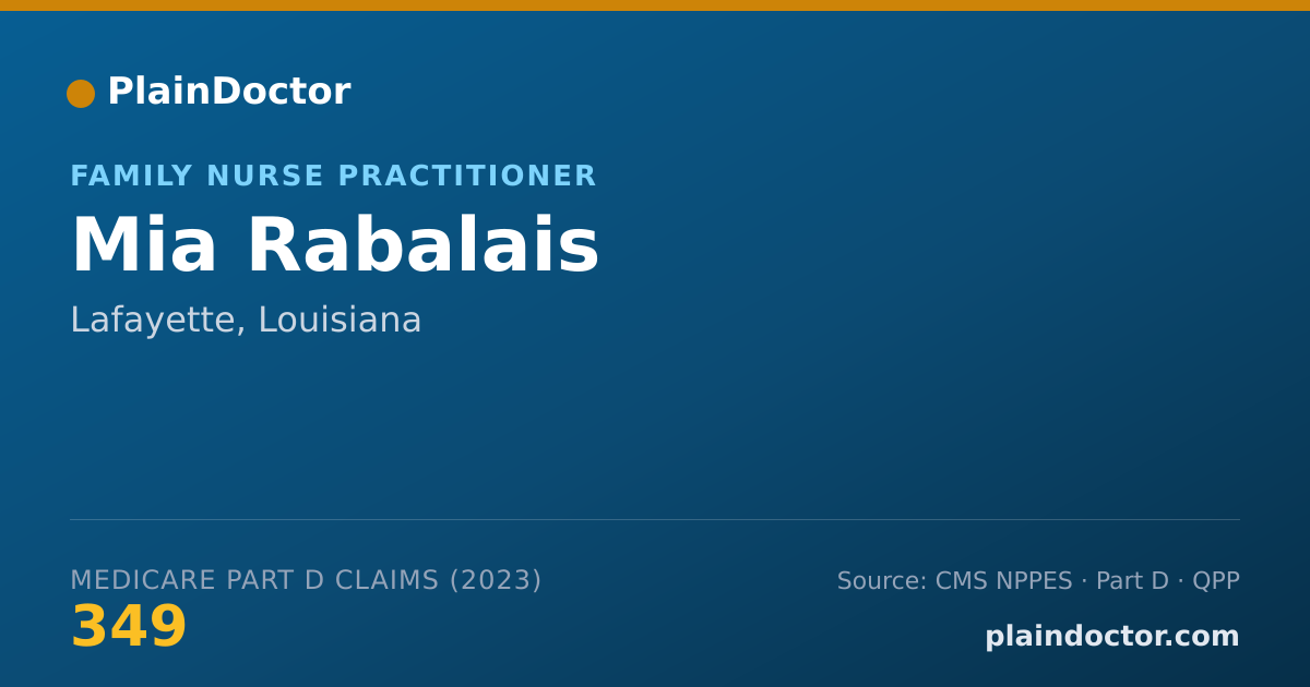 Shareable card for Mia Rabalais - Family Nurse Practitioner, Lafayette, LA