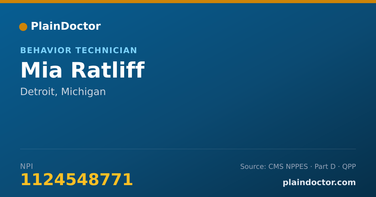 Shareable card for Mia Ratliff - Behavior Technician, Detroit, MI