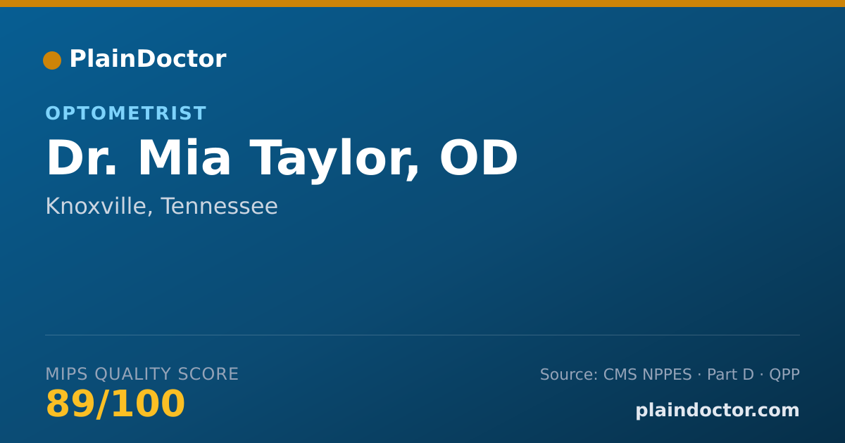 Shareable card for Mia Taylor, OD - Optometrist, Knoxville, TN