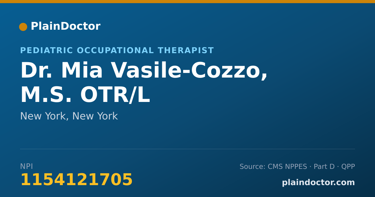 Shareable card for Mia Vasile-Cozzo, M.S. OTR/L - Pediatric Occupational Therapist, New York, NY